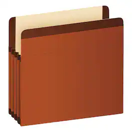 Tops Business Forms - Premium Reinforced Expanding File Pockets, 3.5" Expansion, Legal Size, Red Fiber, 10/box