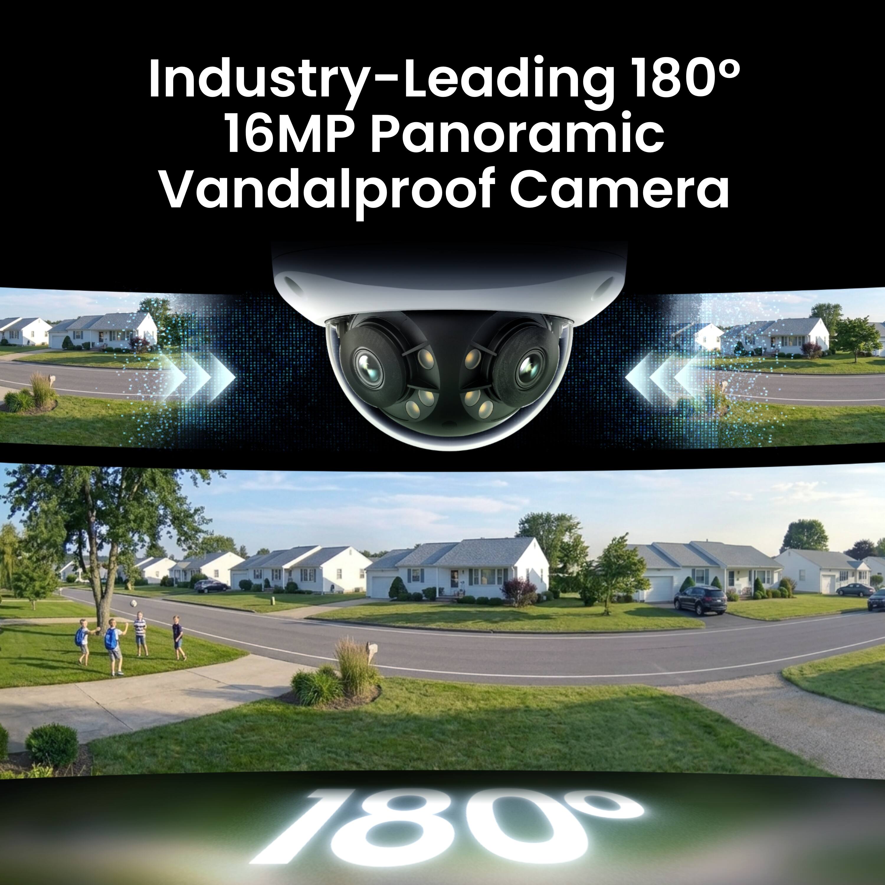 Industry-Leading 180° 16MP Panoramic Vandalproof Camera
