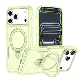 Dteck - for Apple iPhone 17 Pro Max Heavy Duty Shockproof Case,Dual Layer Rugged Protective Phone Case with Hidden Kickstand - Lightgreen