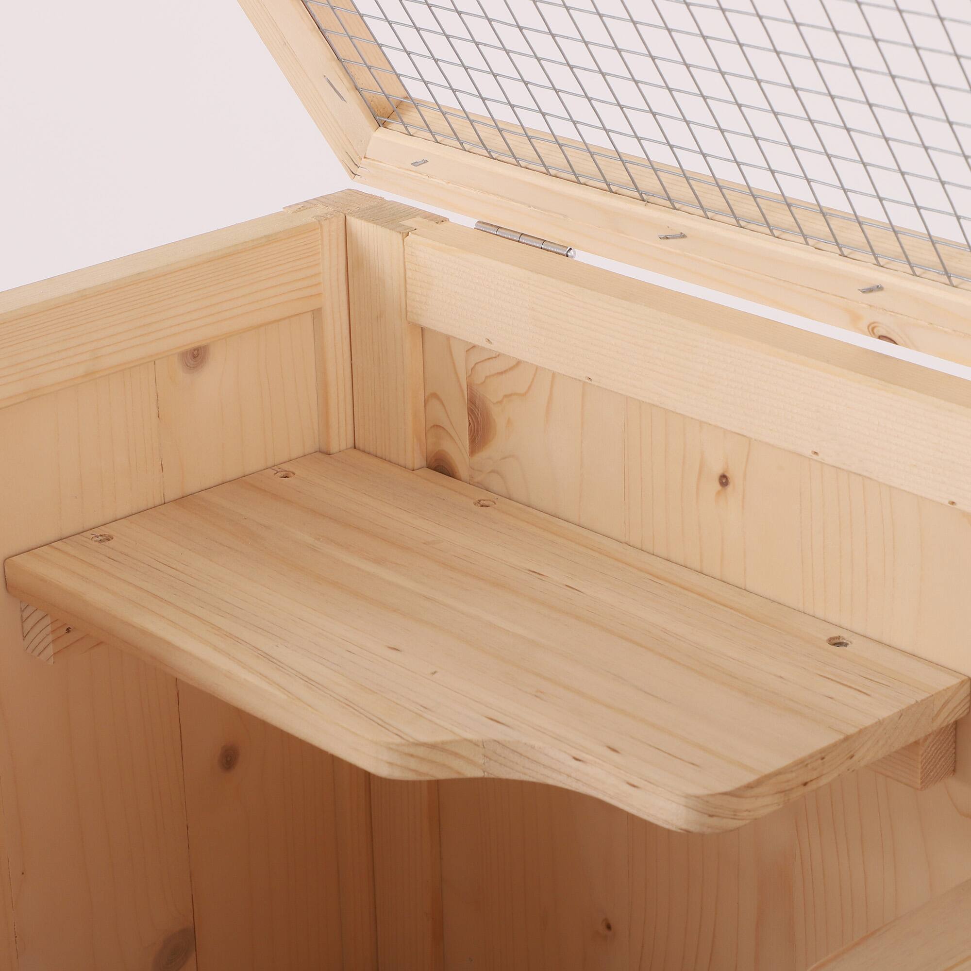 Alt View 5. Pawhut - 5-Tier Wooden Hamster Cage Mice Habitat Rat Habitat with Openable Top, Front Door and Storage Shelf.