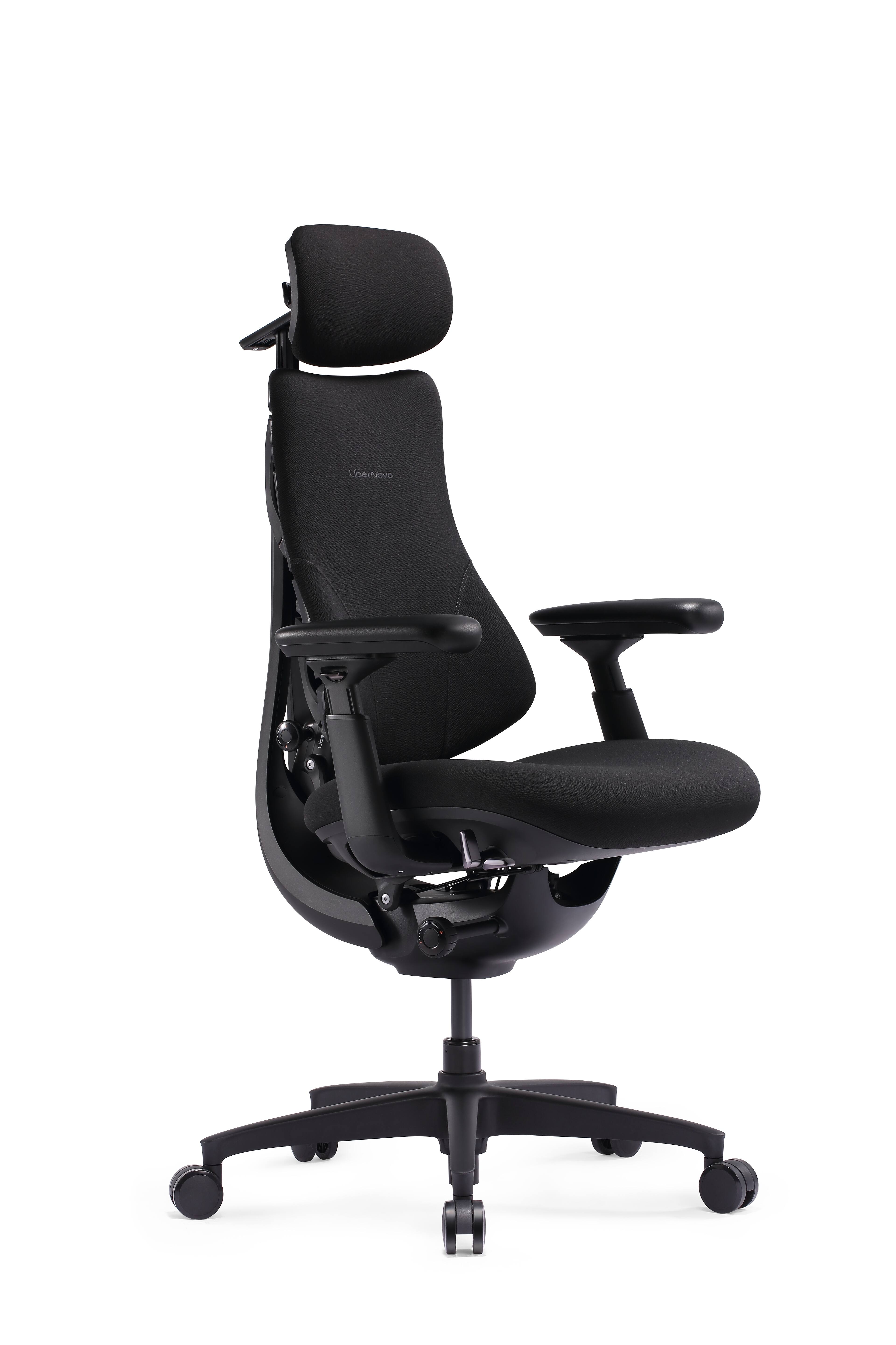 Angle. LiberNovo - Omni SE Dynamic Ergonomic Chair Standard Seat-45cm - Obsidian.