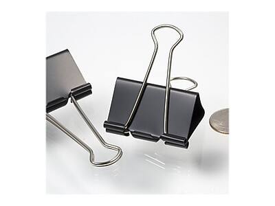 Alt View 3. Officemate - Large Binder Clips, 1" Capacity, Black, 12 Clips/Pack (99100) - Black.