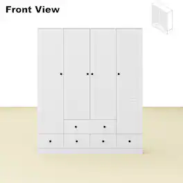 FUFU & GAGA - FUFU&GAGA Shutter - Door Wardrobe: Organized Storage with Anti - Tip Safety & Classic Design - White