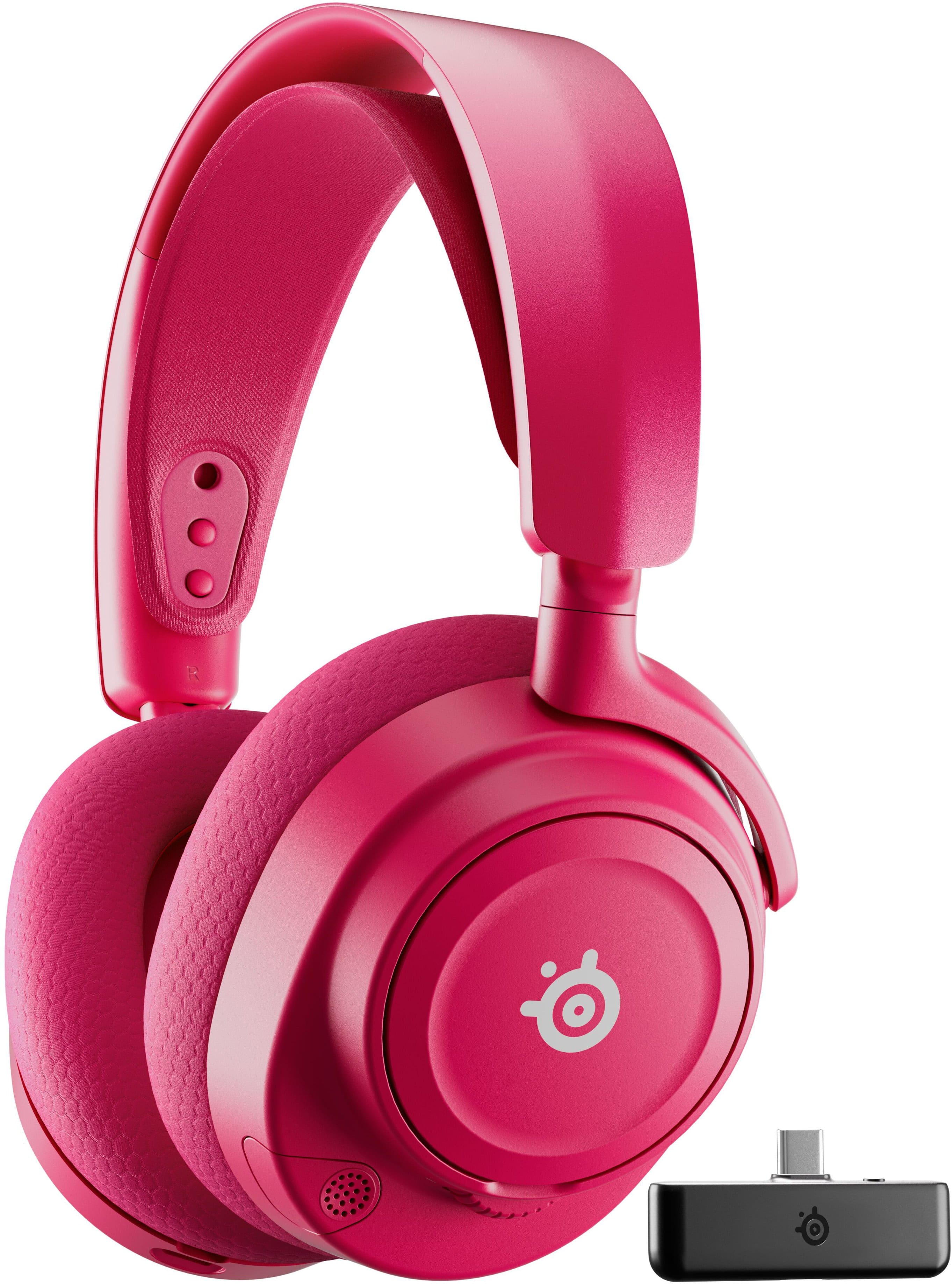 Front. SteelSeries - Arctis Nova 7X Gen 2 Wireless Over-The-Ear Multi Gaming Headset for Xbox, PC, PS5, Switch, Handheld - Magneta.