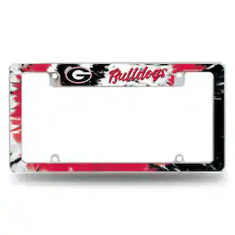 Rico Industries - Georgia Bulldogs Chrome Metal License Plate Frame with Bold Tie Dye Design - Multi
