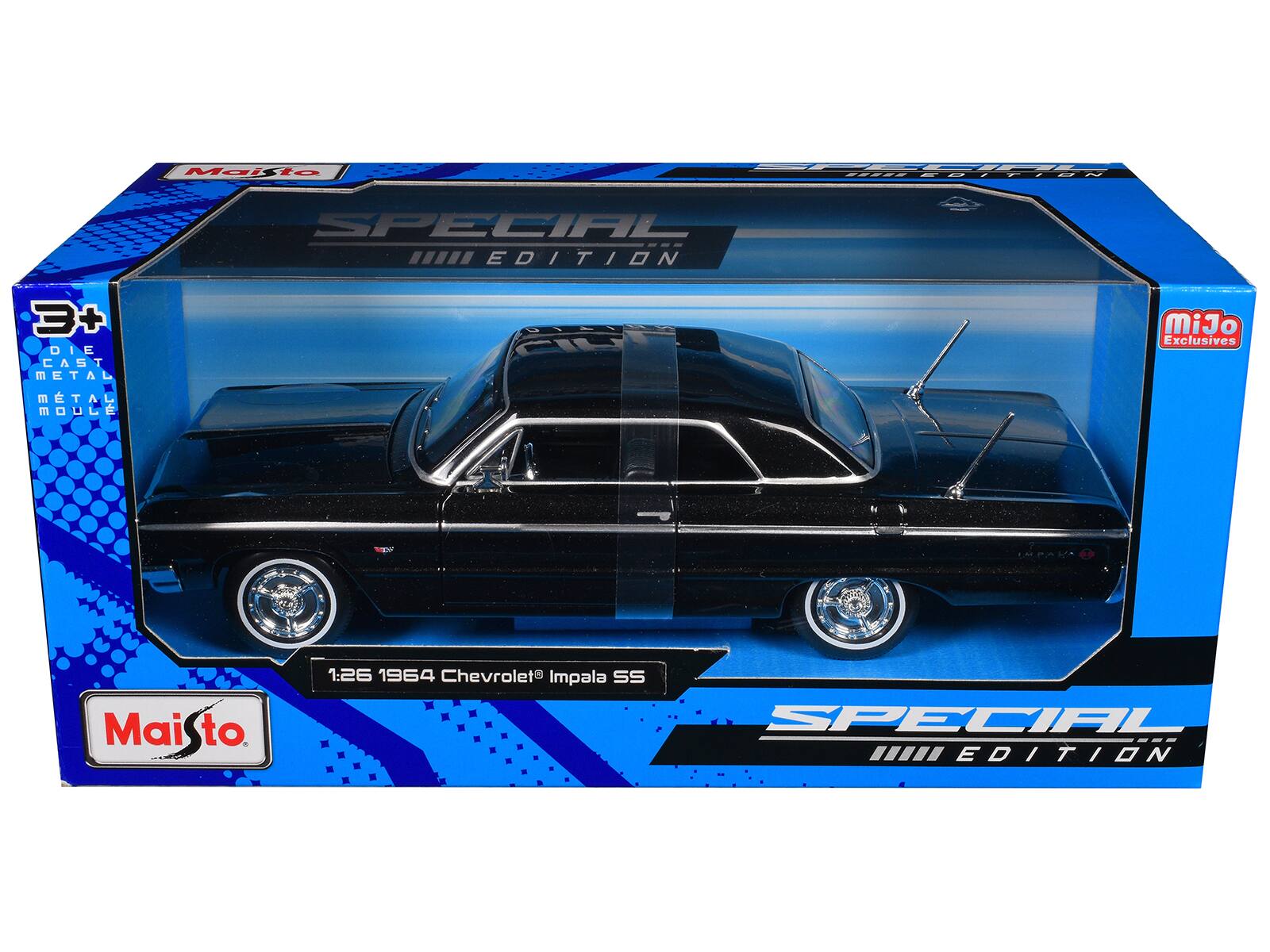 Maisto | SPECIAL EDITION 3+ DIE CAST METAL  
MiJo Exclusives  
1:26 1964 Chevrolet Impala SS SPECIAL EDITION