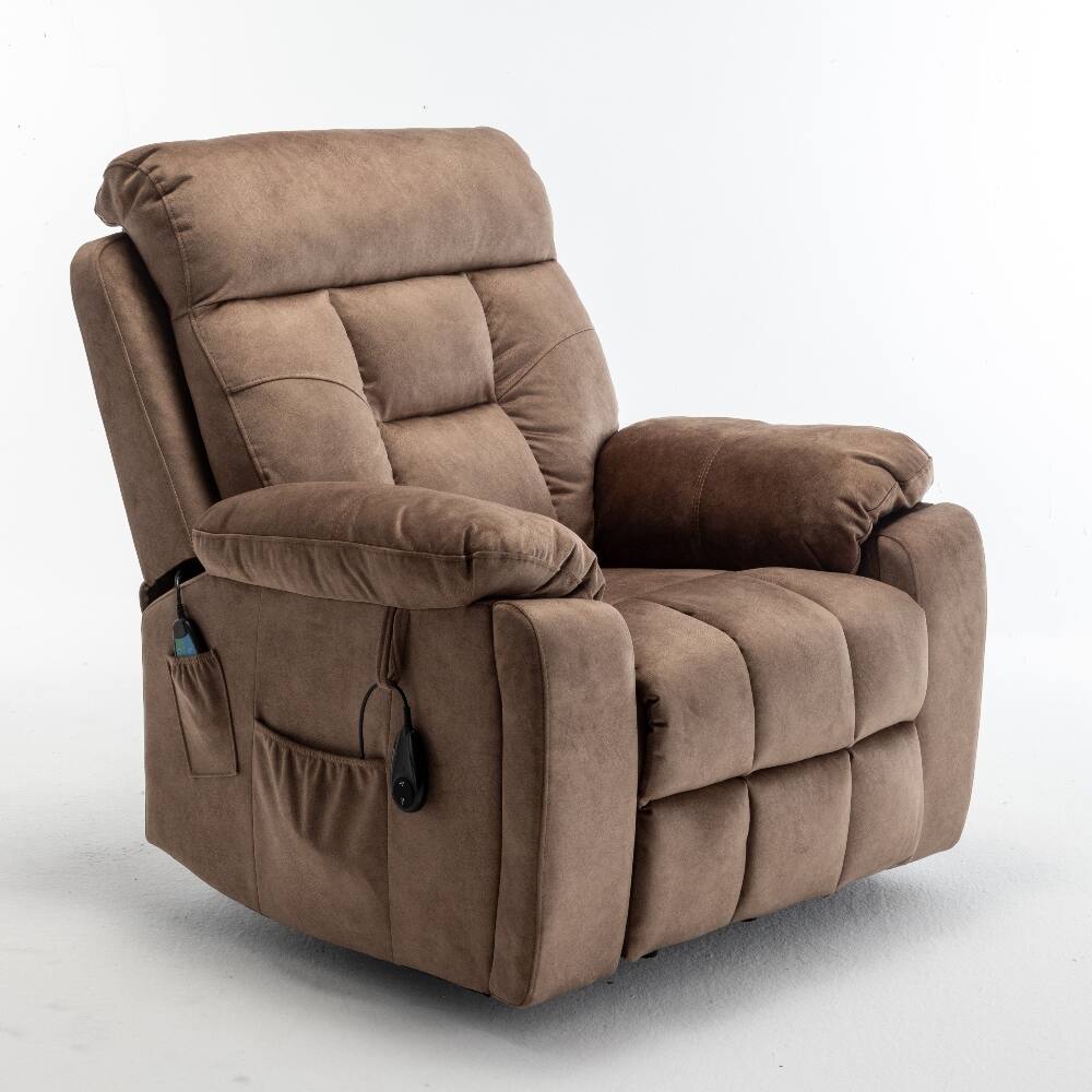 Alt View 6. Loheer - Loheer Power Lift Recliner Electric Reclining Chair Massage Heat - Brown.