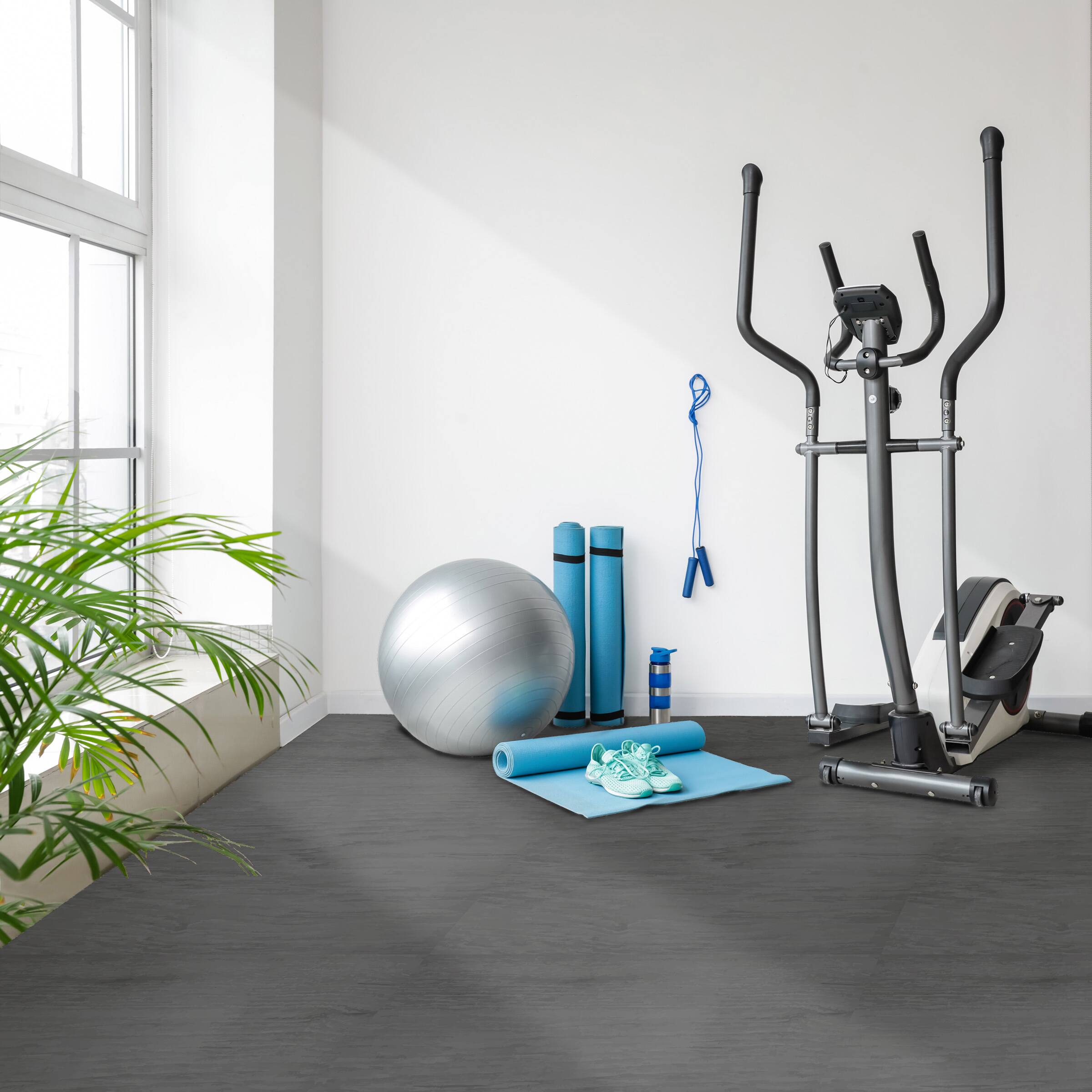 Alt View 3. Sorbus - Sorbus 144 Sq. Ft. Wood Grain Floor Tiles Foam Mat EVA Interlocking Mats Tile 3/8-Inch Thick Flooring Mats w/Borders - Light Carbon.