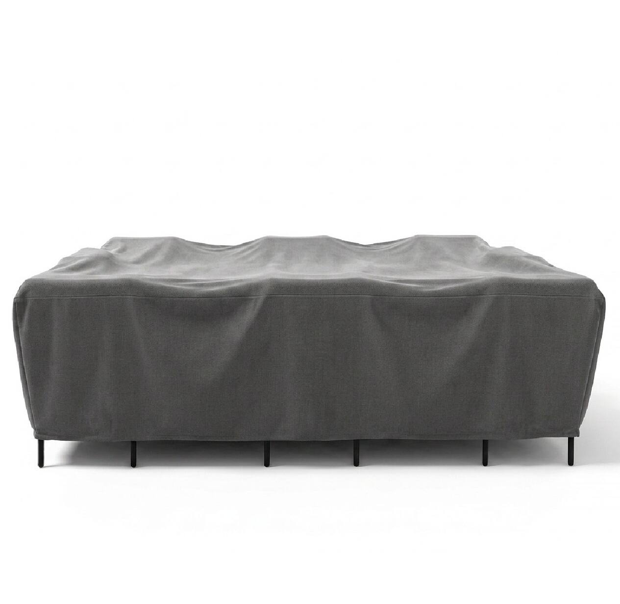 Alt View 4. KHOMO GEAR - Heavy-Duty Outdoor Dining Set Cover, Waterproof Patio Furniture Protector, Fade & Weather Resistant - Grey.