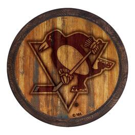 The Fan-Brand - Pittsburgh Penguins 21'' x 21'' Faux Barrel Top Sign - Multicolor