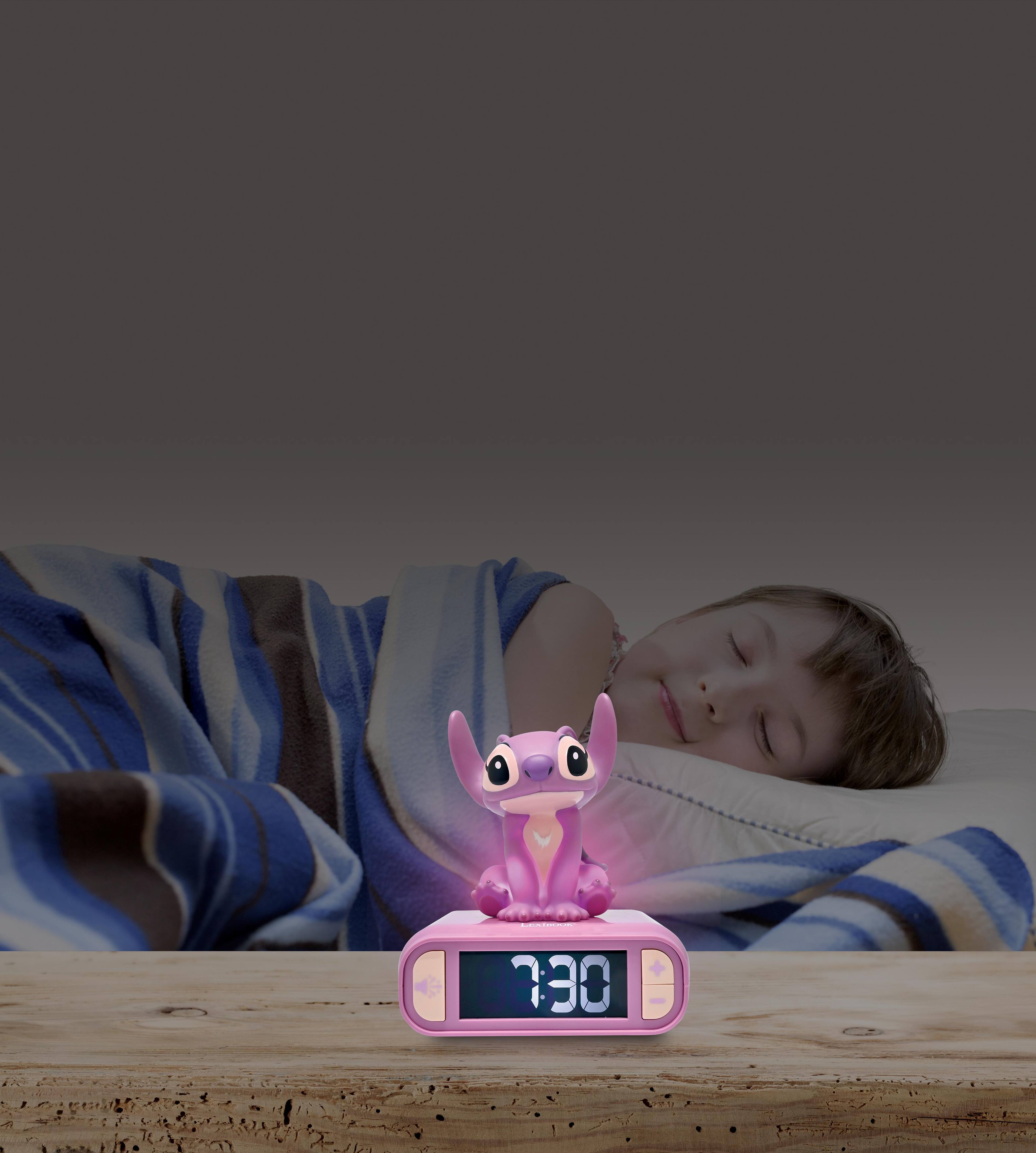 Alt View 3. Lexibook - Disney Stitch Angel Night Light Alarm Clock with Sounds - PINK.