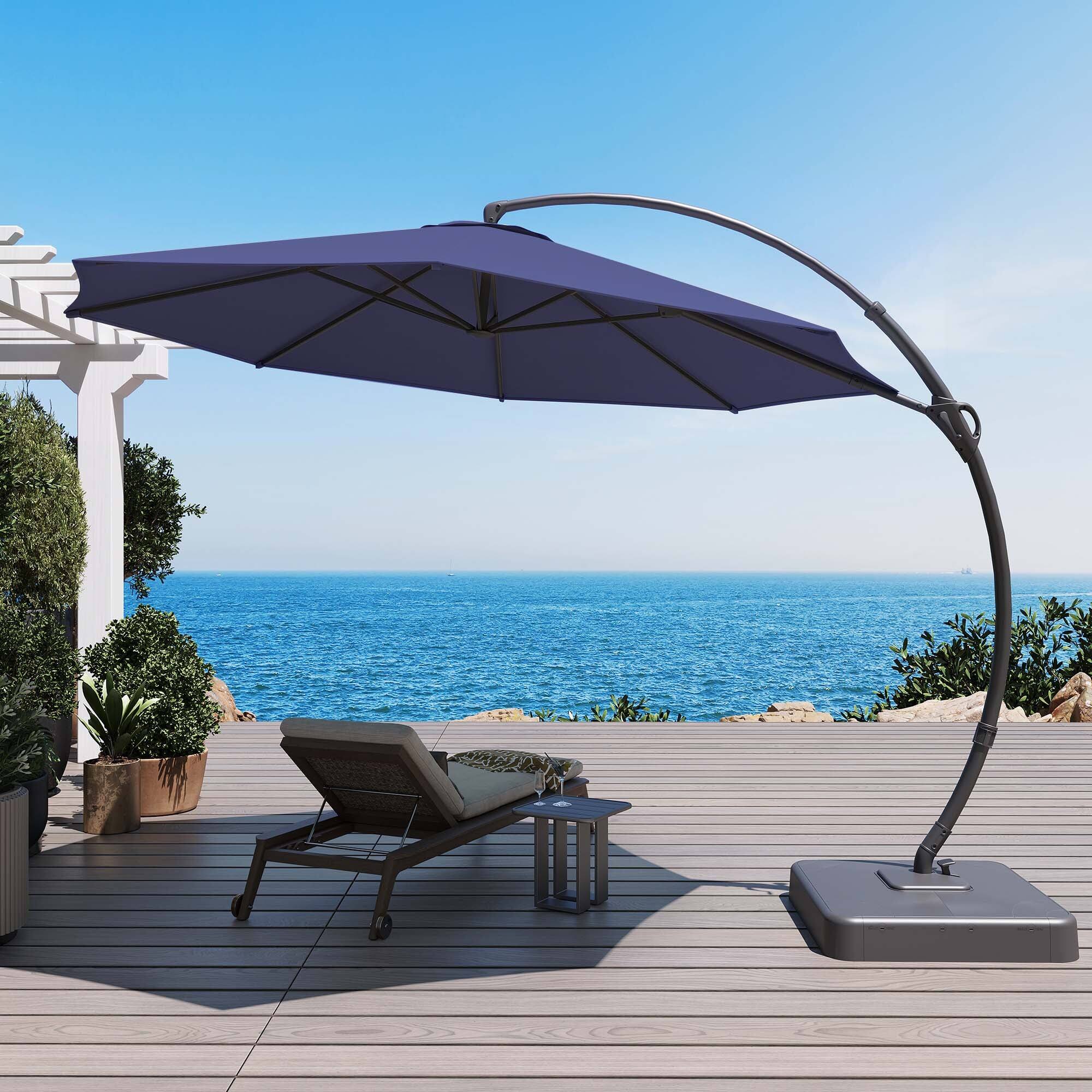 Alt View 2. Boyel Living - 12ft New Navy Blue Cantilever Patio Umbrella UV Protection - Navy blue.