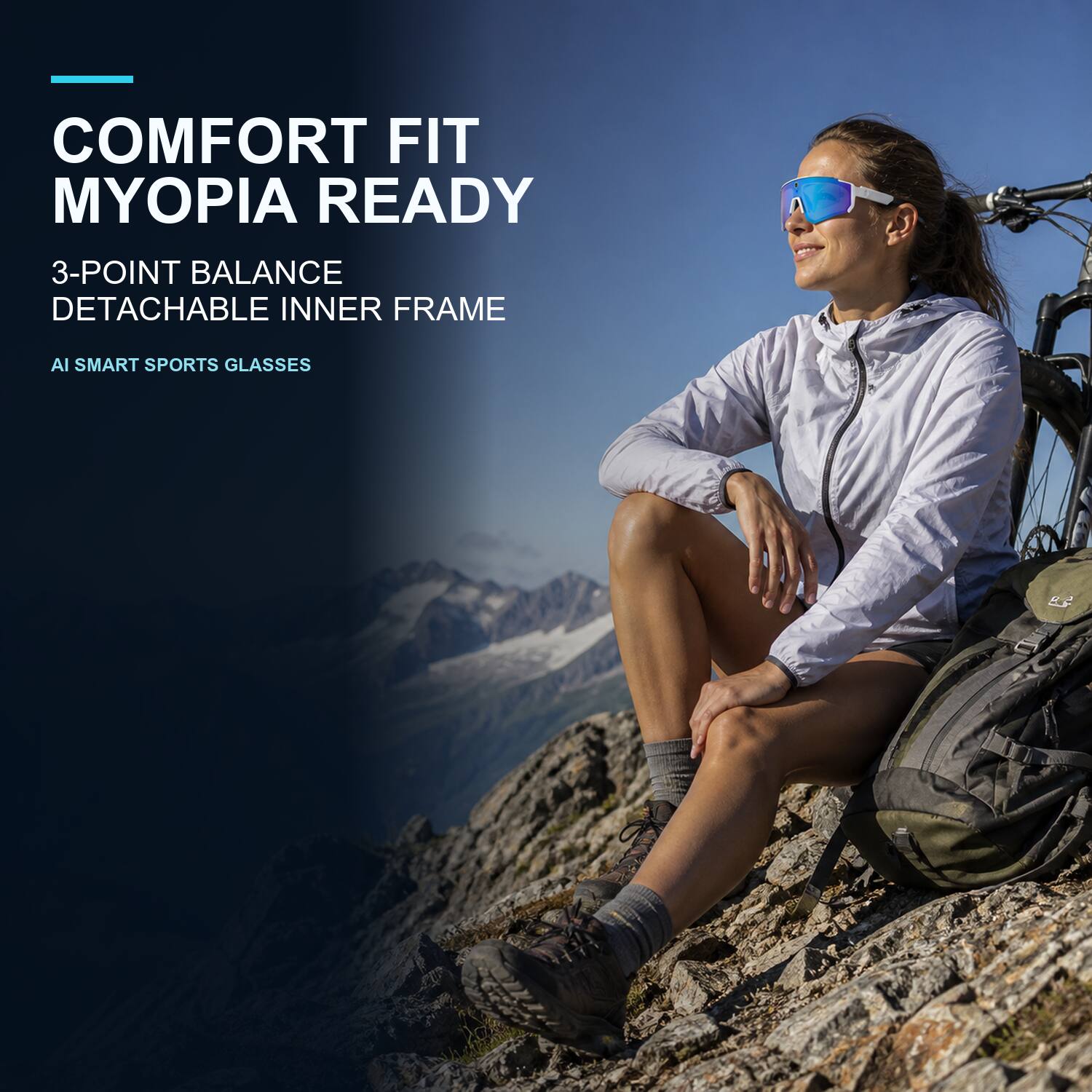 COMFORT FIT MYOPIA READY  
3-POINT BALANCE DETACHABLE INNER FRAME  
AI SMART SPORTS GLASSES