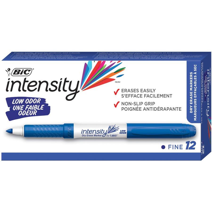 SEC BiC intensity TM/C ERASES EASILY MARKERS EFFAABLES S'EFFACE FACILEMENT LOW ODOR NON-SLIP GRIP ERASE UNE FAIBLE POIGNE ANTIDRAPANTE DRY MARQUEURS ODEUR EIC LOW intensity ODOR Dry Erase Marker by BC FINE 12 SENSA 322 0DOE