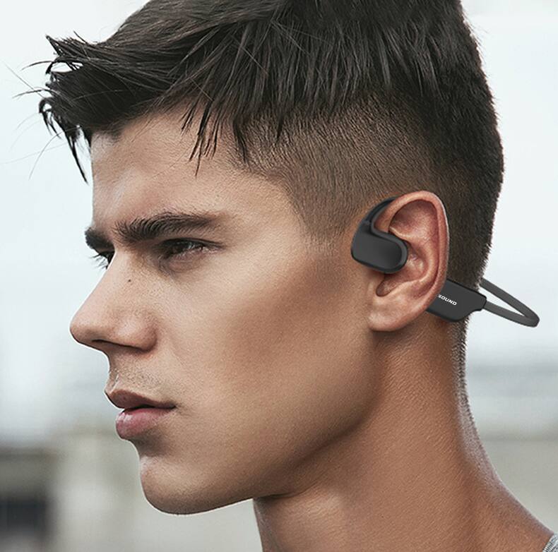 Alt View 1. OPN Sound - Aperto Open-Ear Wireless Headphones - Black.