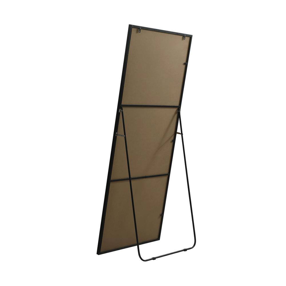 Alt View 1. Elegant Decor - Metal Frame Rectangle Full Length Mirror 30x72 Inch in Black - Black.