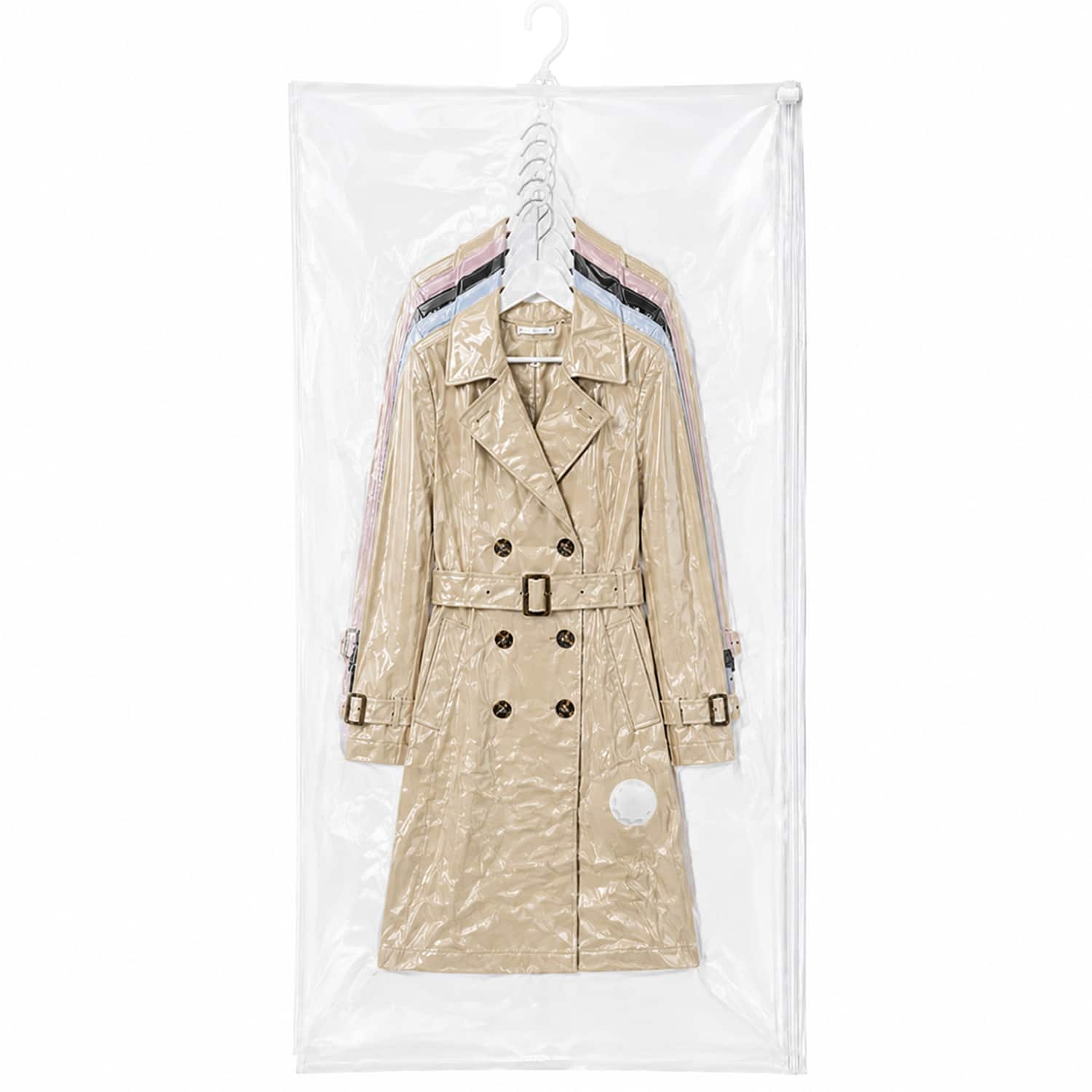 Garnen - Hanging Vacuum Storage Bag 26"x53", Vacuum Seal Bags for Clothing, Vacuum Bags for Winter Coats Jackets Compression Bag - Clear
