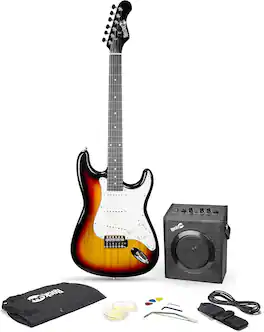 Rockjam - Full Size Elc Guitar Kit - Sunburst - Black