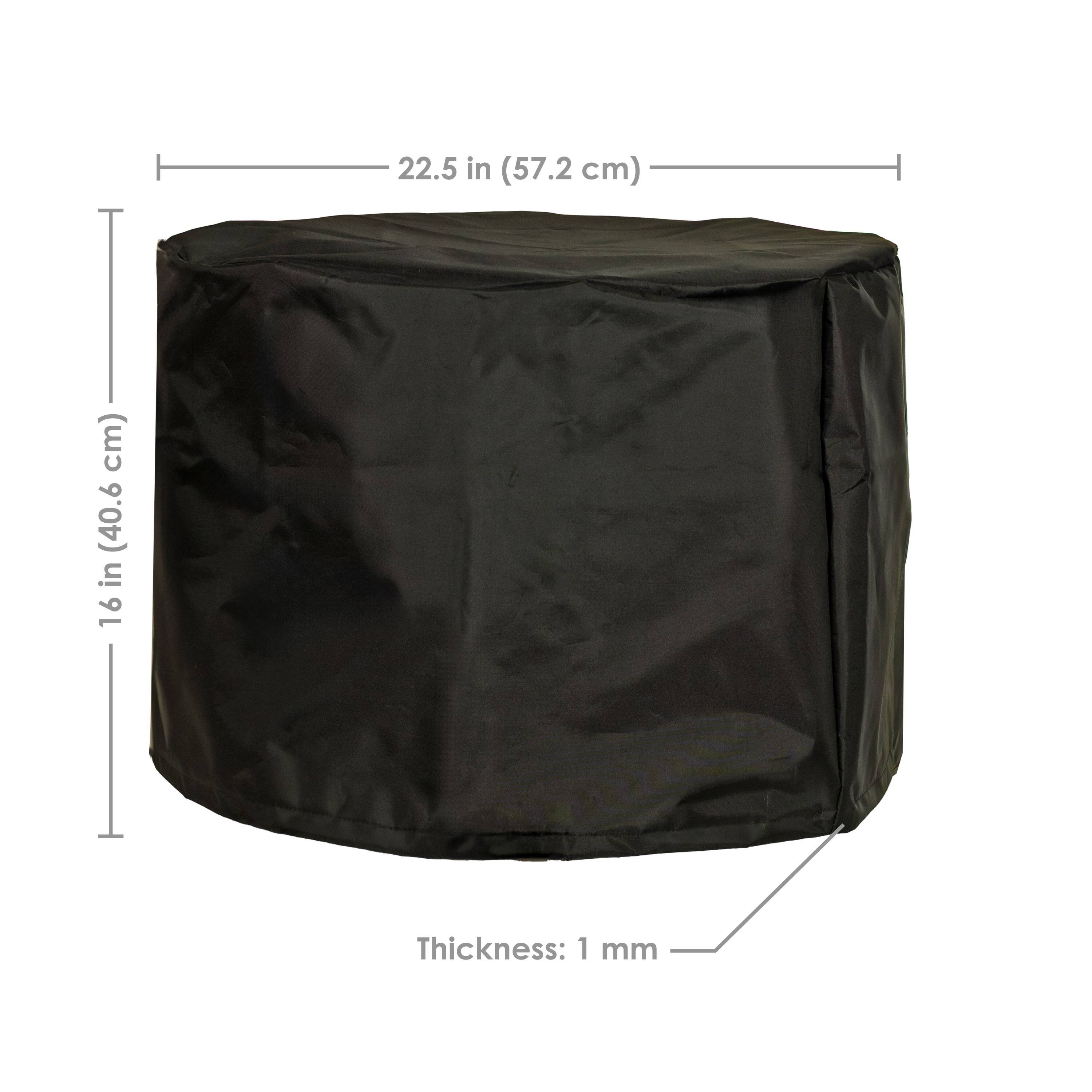 Alt View 1. Sunnydaze - 420D Oxford Cloth Fire Pit Cover - 22.5” Round x 16” H - Black.