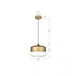 Living District - Ashwell 10 Inch Pendant Clear Shade in Satin Gold - Satin Gold And Clear