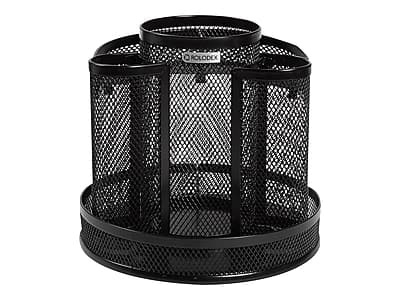 Rolodex - 8-Compartment Wire Mesh Rotating Organizer - Black