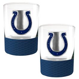 Great American Products - Indianapolis Colts 2-Pack 14oz. Rocks Glass Set with Silcone Grip - Blue