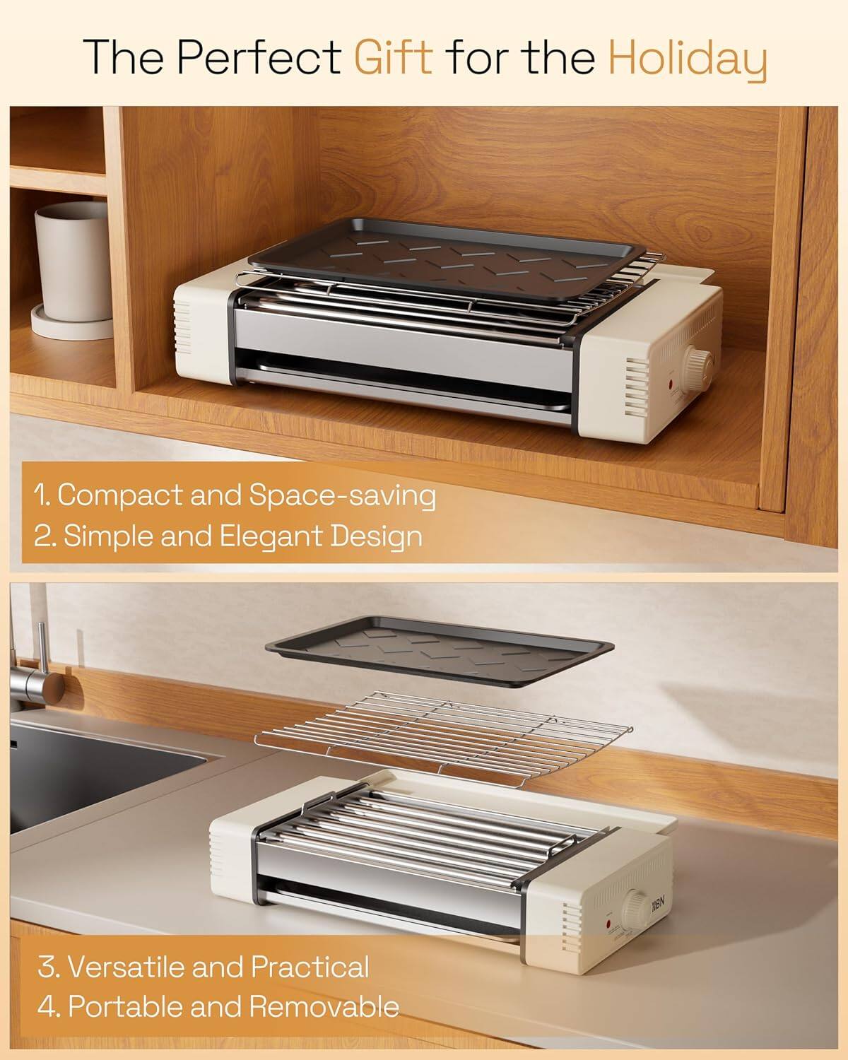 The Perfect Gift for the Holiday

1. Compact and Space-saving  
2. Simple and Elegant Design  
3. Versatile and Practical  
4. Portable and Removable