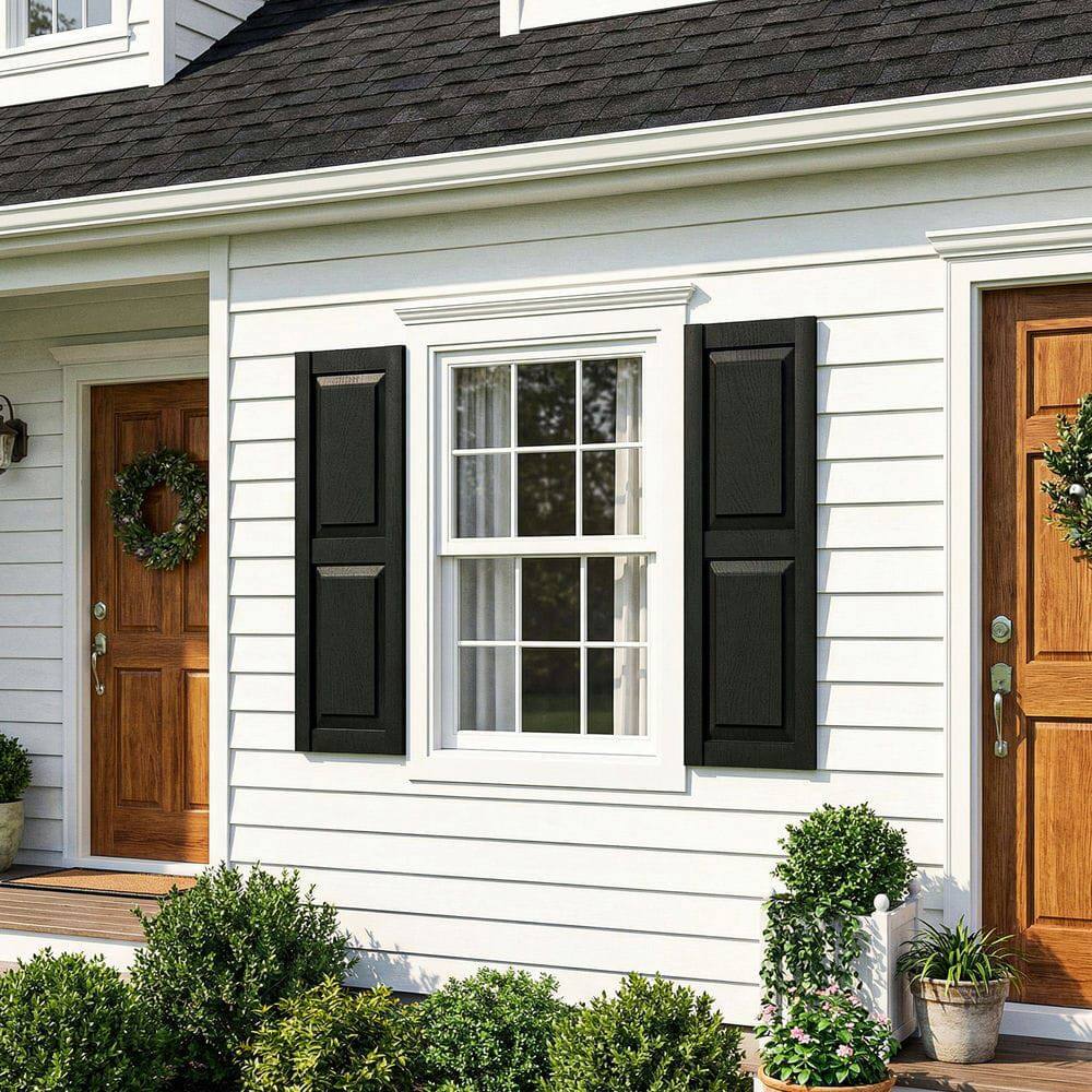 Alt View 6. Kadyn - All-Weather Square Faux Window Panel Decor, Durable Architectural Accent, 14"x25", Black - Black.