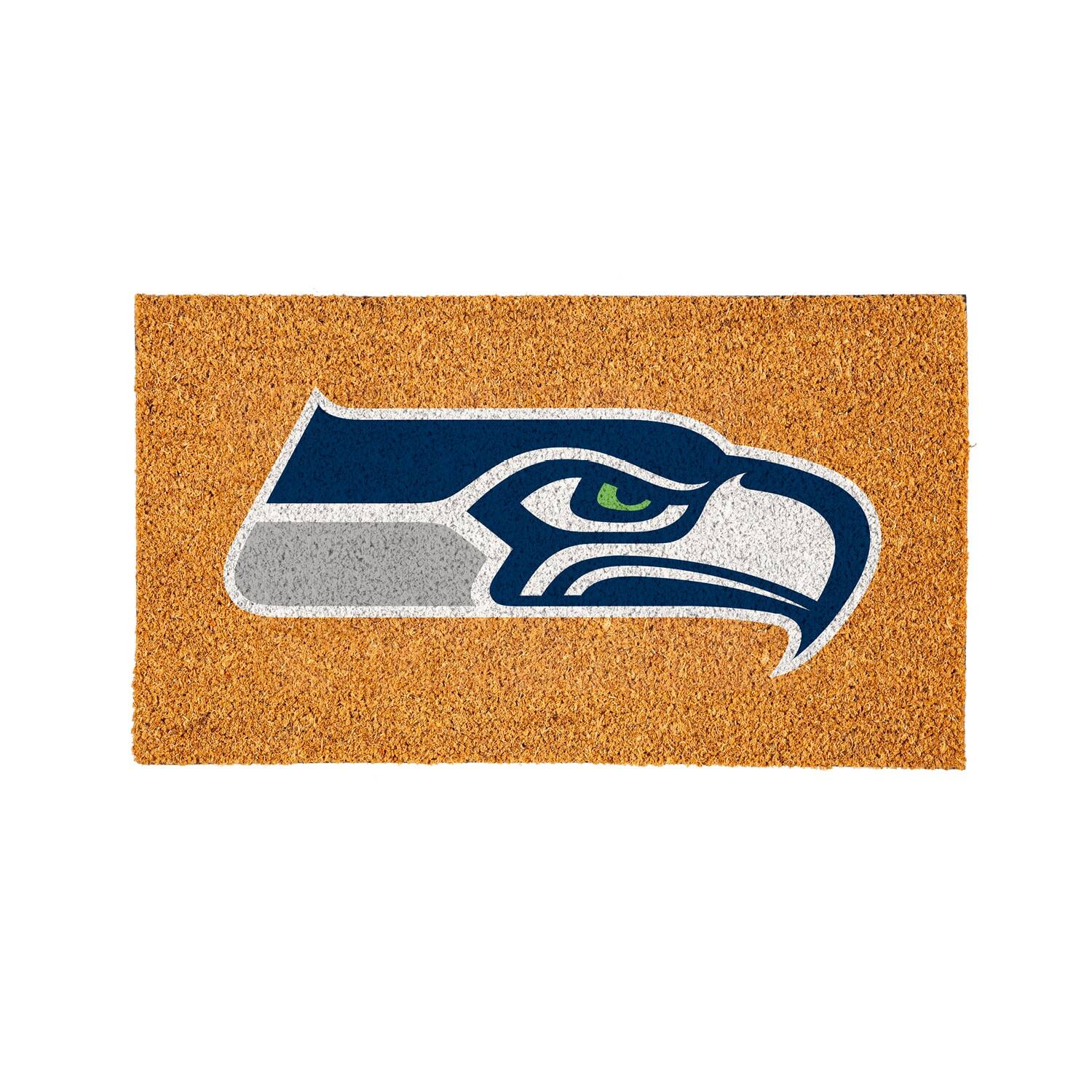 Front. Evergreen Enterprises - Seattle Seahawks 28" x 16" Logo Turf Mat - Multicolor.