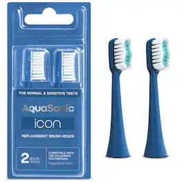 AquaSonic - Icon Replacement BrushHeads - 2 Pack - Navy