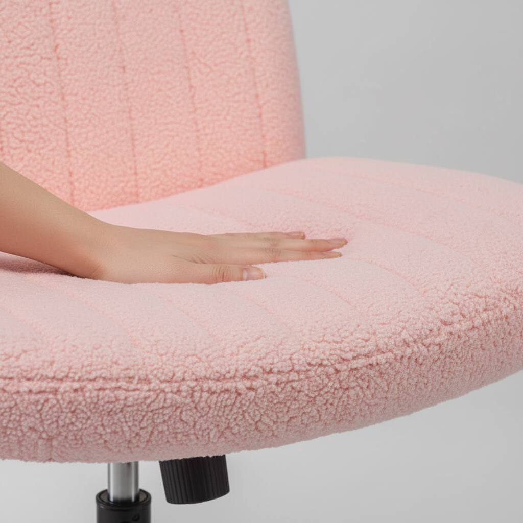 Alt View 6. AOITUN - Criss Cross Chair Legged Armless Office Chair - Perfect for Dorms - Pink.