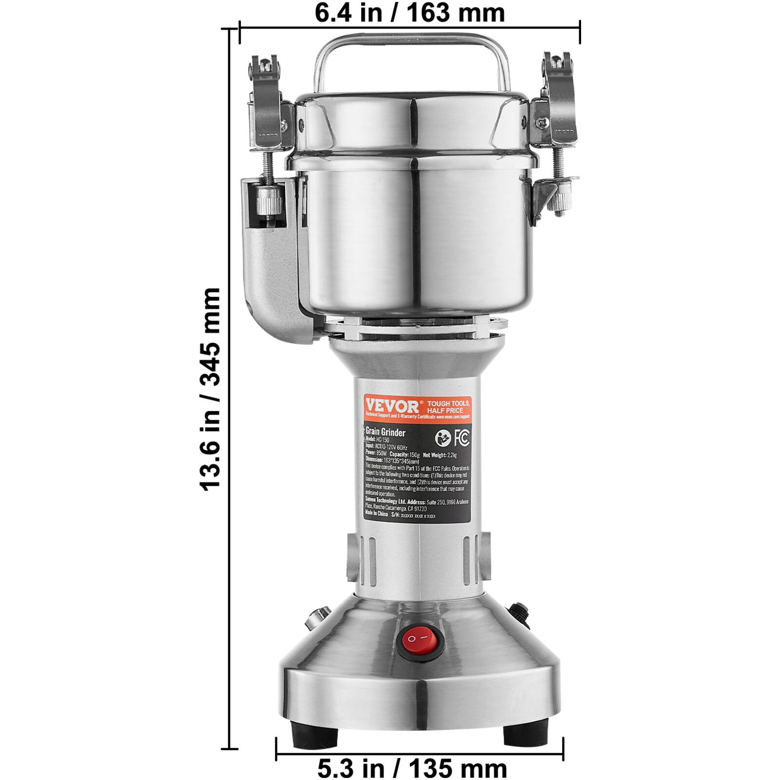 6.4 in / 163 mm  
13.6 in / 345 mm  
5.3 in / 135 mm  

VEVOR  
Tough Tools  
Half Price  
Grain Grinder  
KS-240  
40%  
Notw  
Duate Ro 54e  
ehe 2  
0 400  
S Fe Ha  
C Ms Oecel  
T n  
E S 1  
C N  
L  
s a  
Indendingy  
Al-s Sale  
FL Ldes OE t a  
91  
Dae sa  

VEVOR  
Tough Tools  
Half Price  
Grain Grinder  
KS-240  
40%  
Notw  
Duate Ro 54e  
ehe 2  
0 400  
S Fe Ha  
C Ms Oecel  
T n  
E S 1  
C N  
L  
s a  
Indendingy  
Al-s Sale  
FL Ldes OE t a  
91  
Dae sa