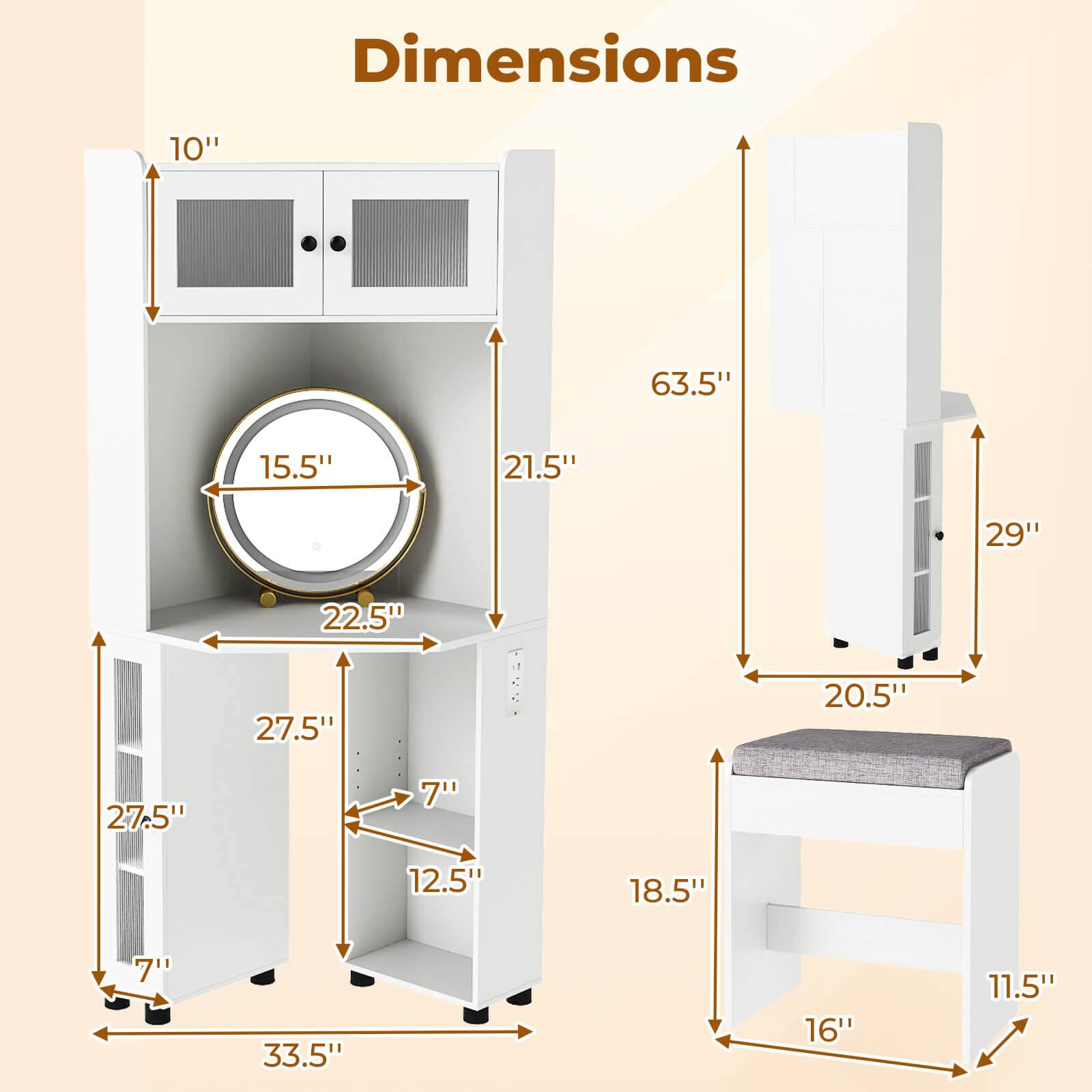 Dimensions:  
- 10"  
- 63.5"  
- 15.5"  
- 21.5"  
- 29"  
- 22.5"  
- 27.5"  
- 20.5"  
- 27.5"  
- 7"  
- 12.5"  
- 18.5"  
- 7"  
- 33.5"  
- 16"  
- 11.5"