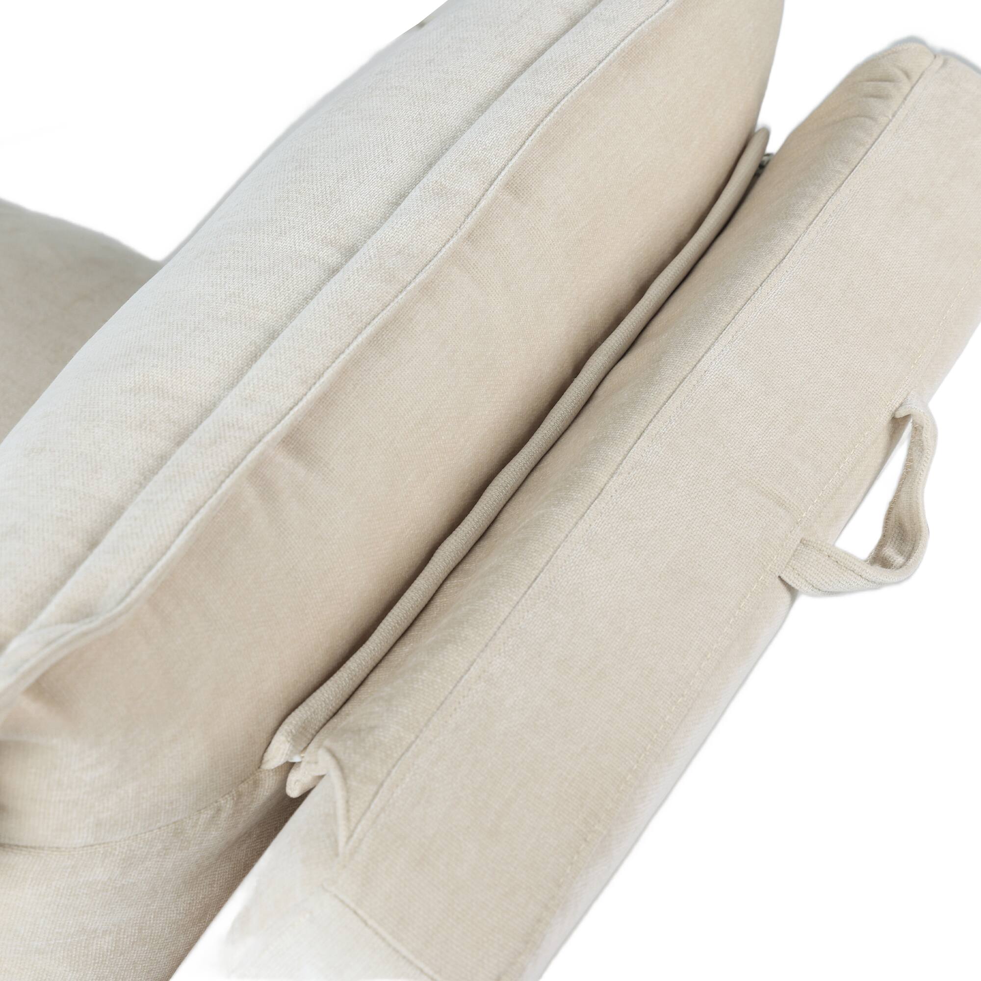 Alt View 5. GOODSILO - Versatile Convertible Floor Sofa with Adjustable Backrest and Pillows for Modern Compact Living Spaces - Antique Cream.