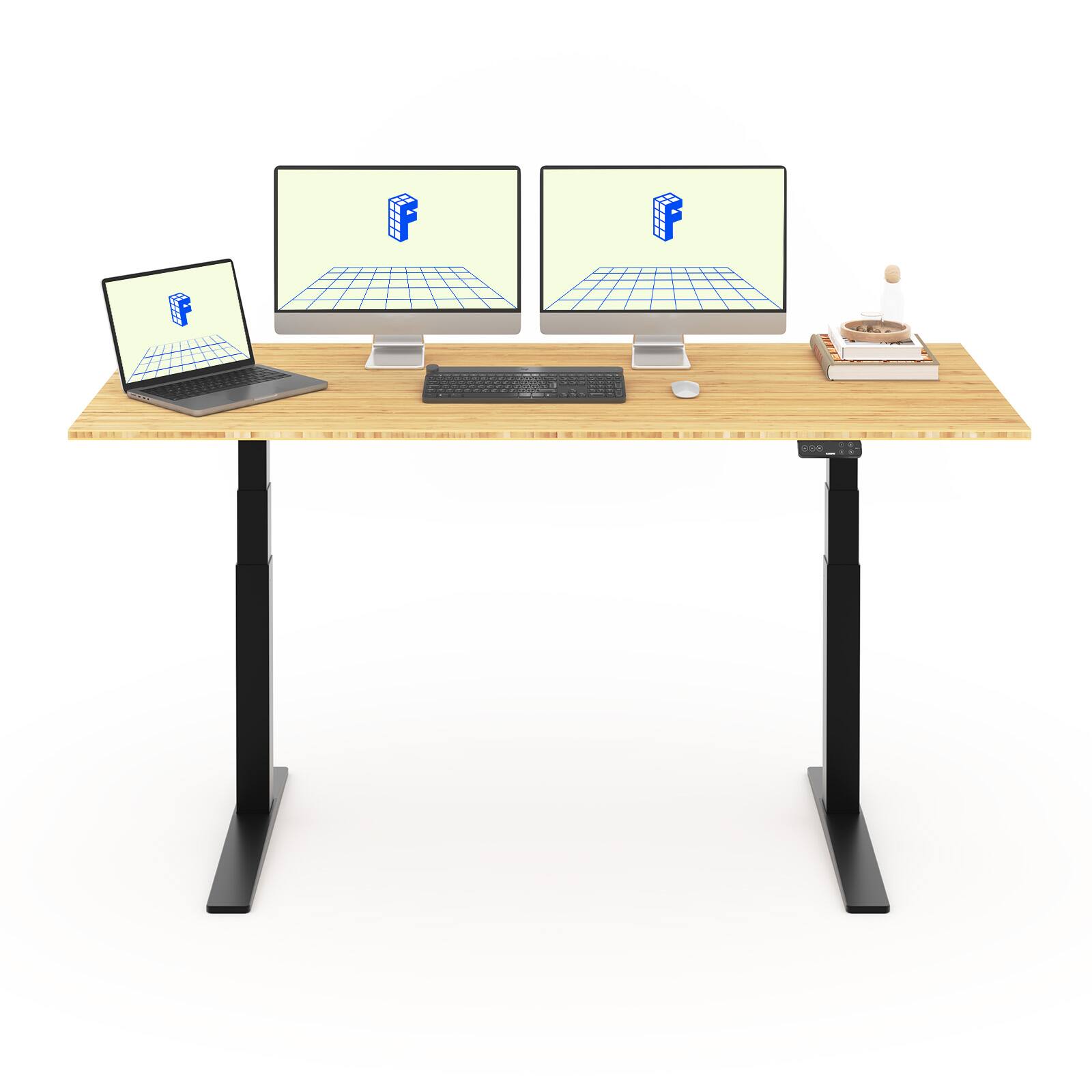 FlexiSpot E7Pro 72''W Electric Adjustable Standing Desk, /Black