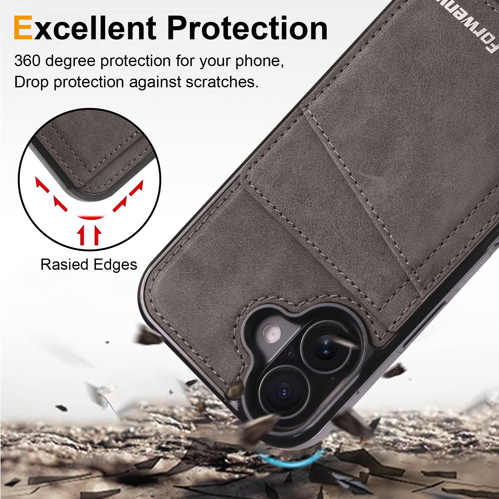 Excellent Protection

360 degree protection for your phone, Drop protection against scratches.

Raised Edges