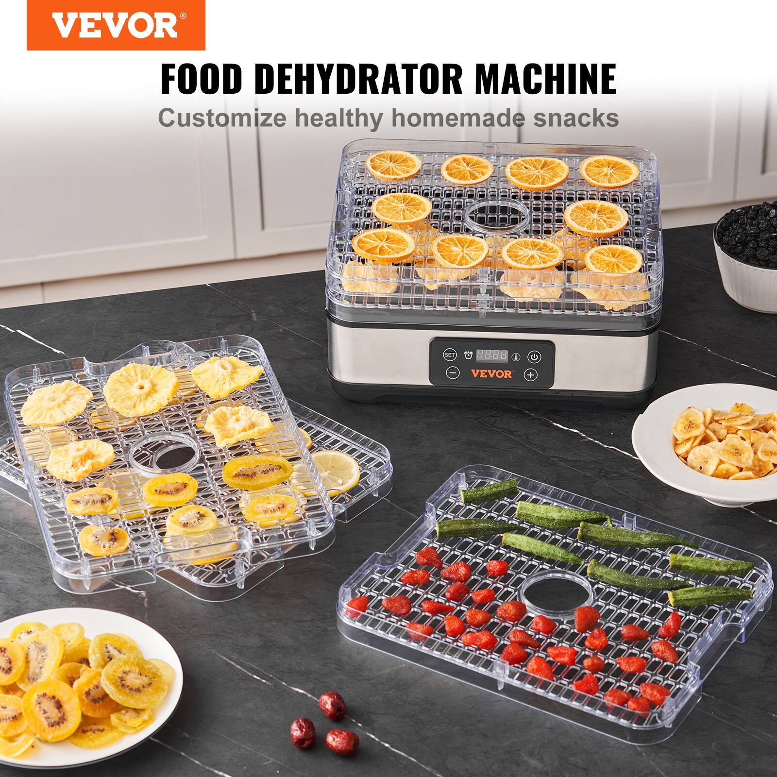VEVOR FOOD DEHYDRATOR MACHINE  
Customize healthy homemade snacks