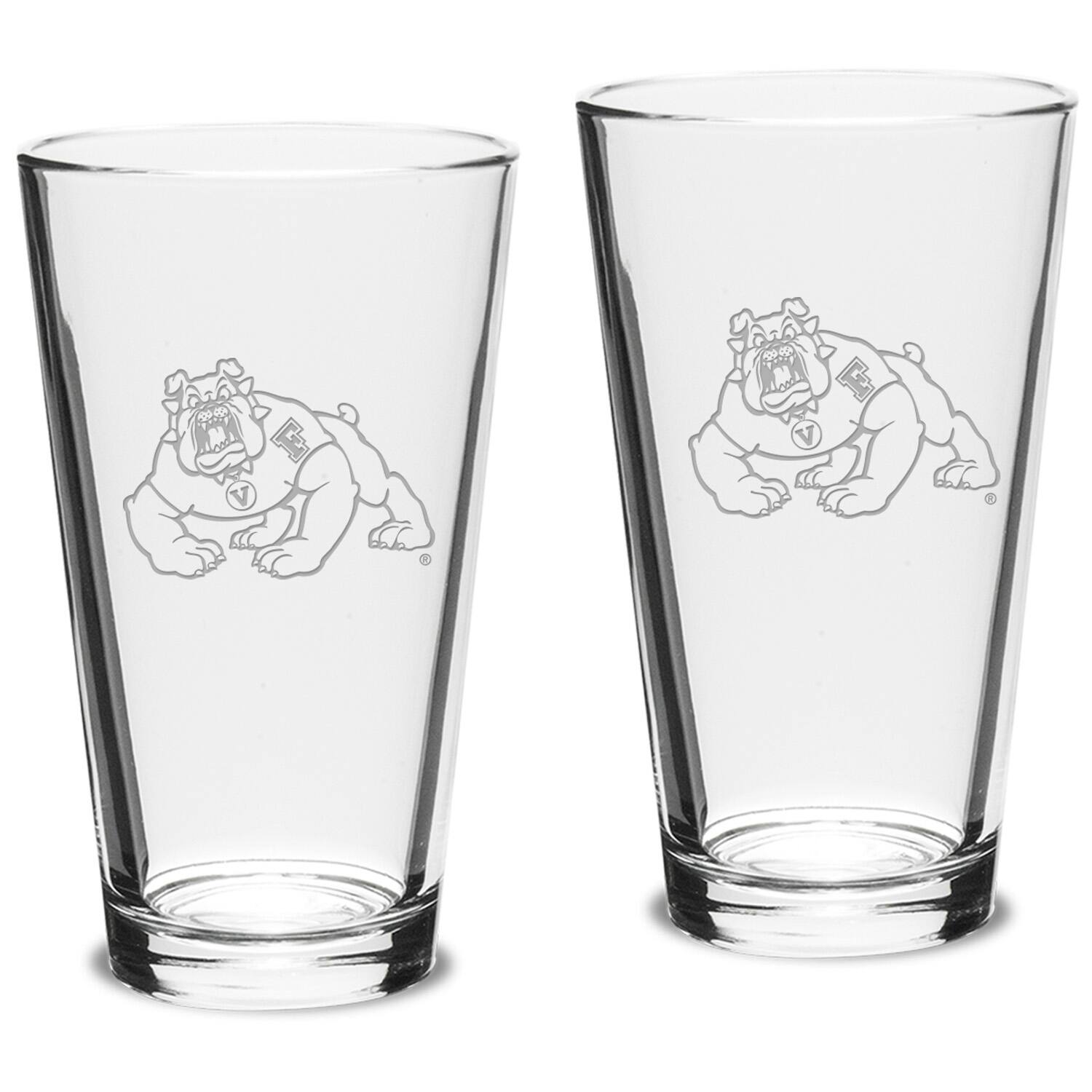 Front. Jardine - Fresno State Bulldogs 16oz. 2-Piece Classic Pub Glass Set - Multicolor.