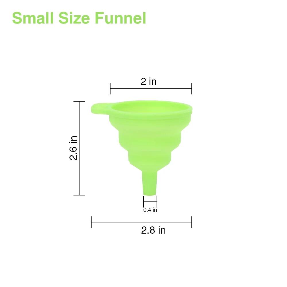 Small Size Funnel

- Diameter: 2 in
- Height: 2.6 in
- Bottom Diameter: 2.8 in
- Thickness: 0.4 in