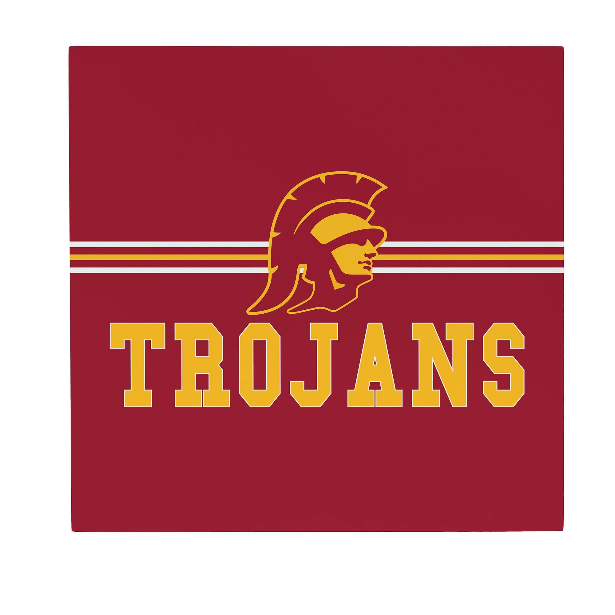 Front. Evergreen Enterprises - USC Trojans 12" x 12" Wood Wall Sign - Multicolor.