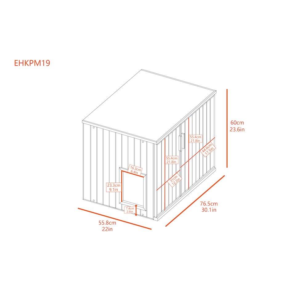 EH19 b  
60cm 23.6in  
23.3cm 9.1in  
16.3cm 6.4in  
55.4cm 21.8in  
55.4cm 21.8in  
44.6cm 17.5in  
7.4cm 2.9in  
76.5cm 30.1in  
55.8cm 22in