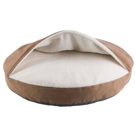 PetMaker - Cozy Cave Dog Bed with Cover Cave for Medium Pets, 32”x6.5” - Brown