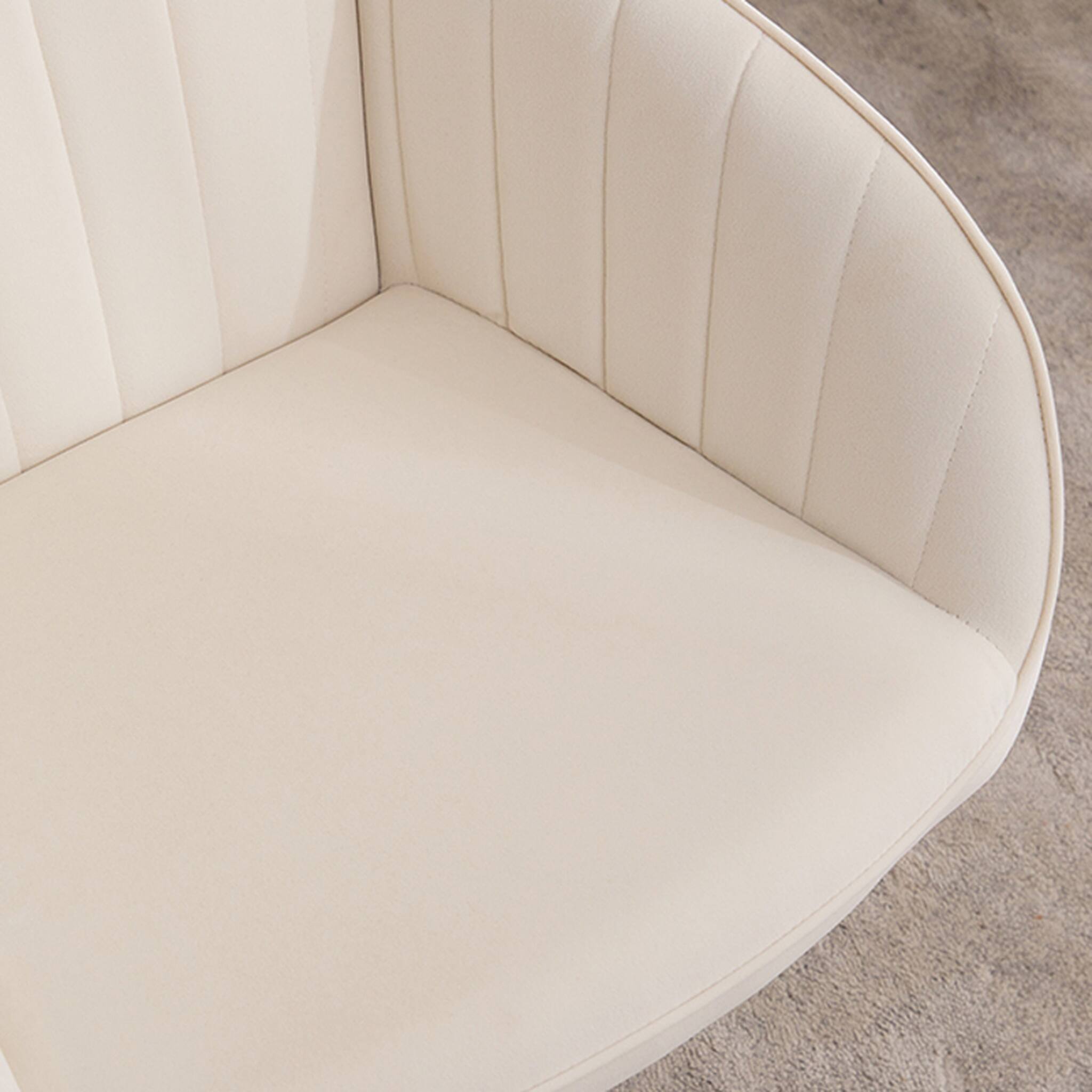 Alt View 6. Forest'nSky - Gold Metal Adjustable Office Chair with Ergonomic Swivel Chair, Backrest Seat,Beige - Beige.