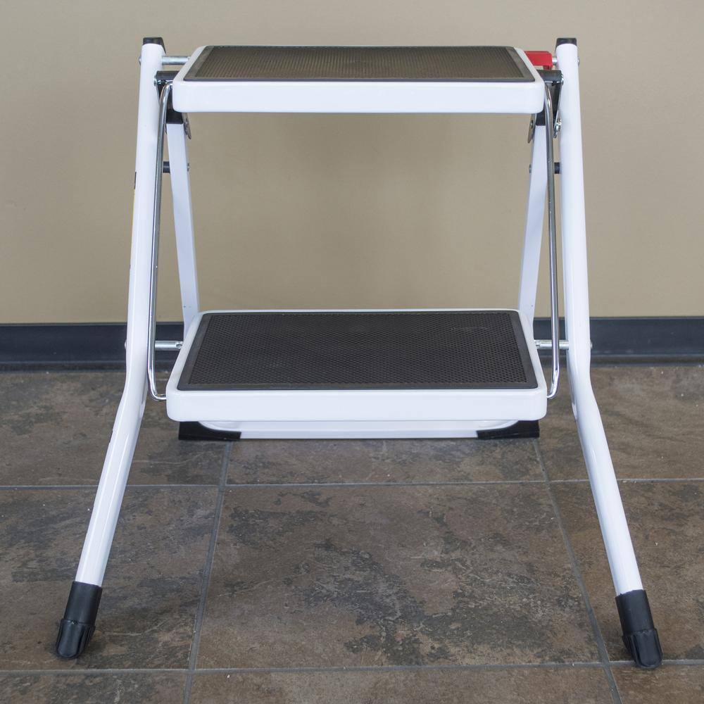 Alt View 5. AmeriHome - Two Step Mini Step Ladder - White Black.