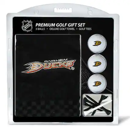 NHL PREMIUM GOLF GIFT SET
3 BALLS • DELUXE GOLF TOWEL • GOLF TEES
ANAHEIM DUCKS