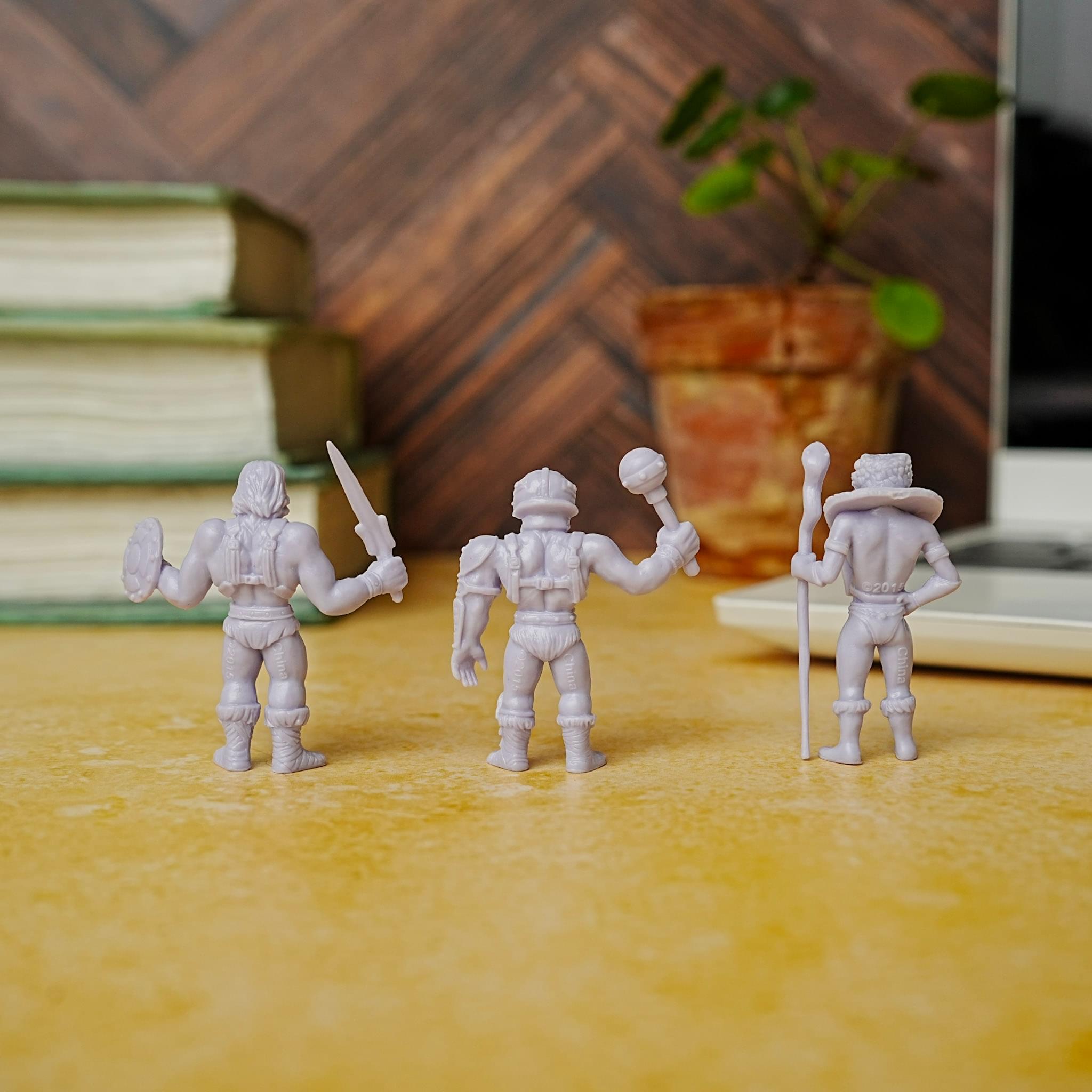 Alt View 5. Nerd Block - Masters of the Universe M.U.S.C.L.E. 3-Pack: He-Man,Teela, Man-At-Arms - Multi-Color.