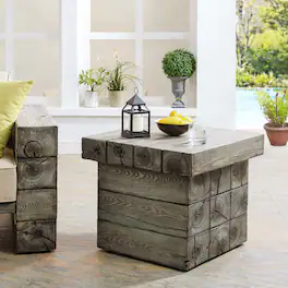 Manteo Rustic Coastal Outdoor Patio Side Table by Modway - Light Gray