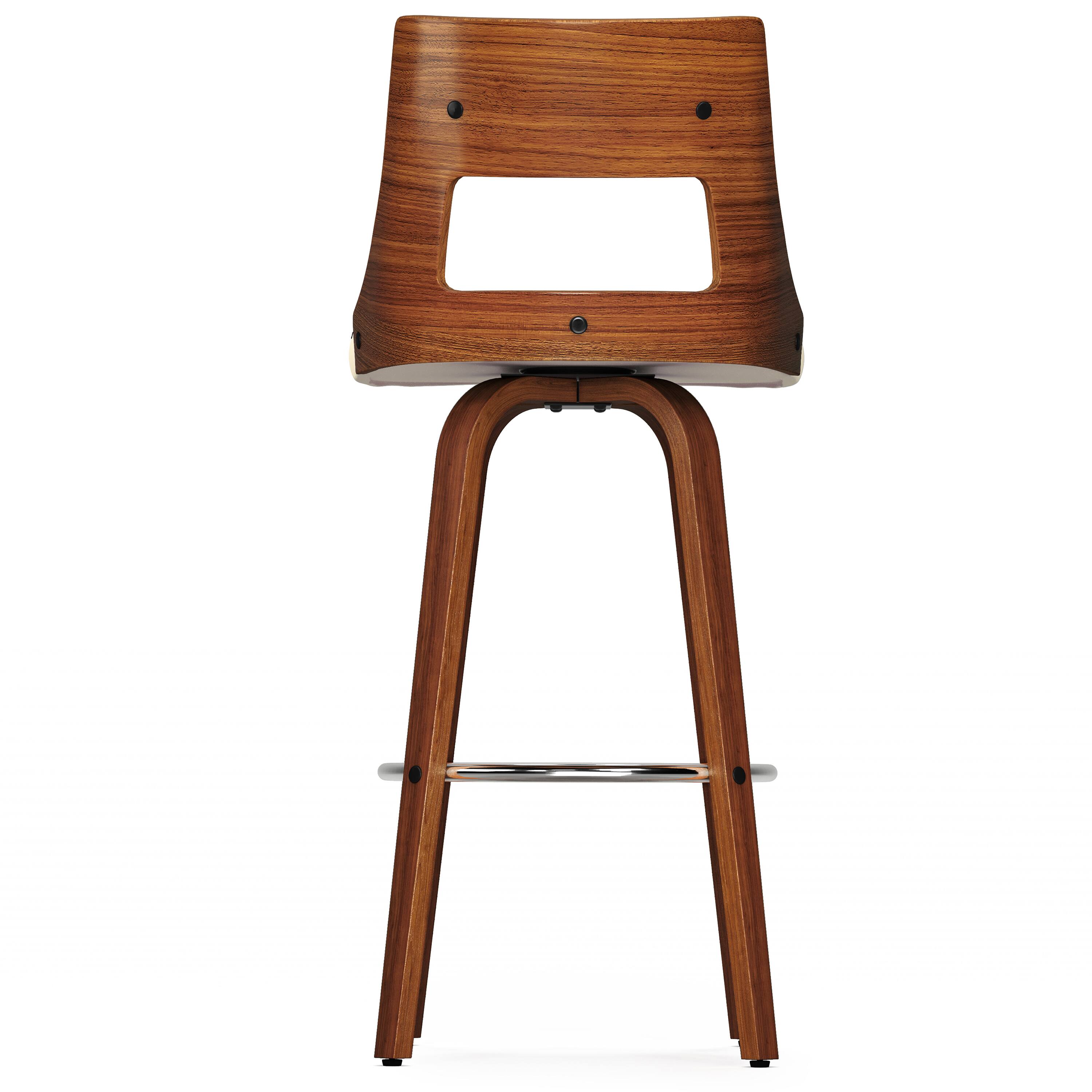 Alt View 1. Simpli Home - Dallyn Contemporary 17 inch Swivel Bar Stool (Set of 2) in Cream Vegan Faux Leather - Cream.