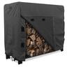 KHOMO GEAR - Heavy-Duty 4ft Firewood Log Rack Cover, Waterproof Outdoor Wood Storage Protector, Fade & Weather Resistant - Black