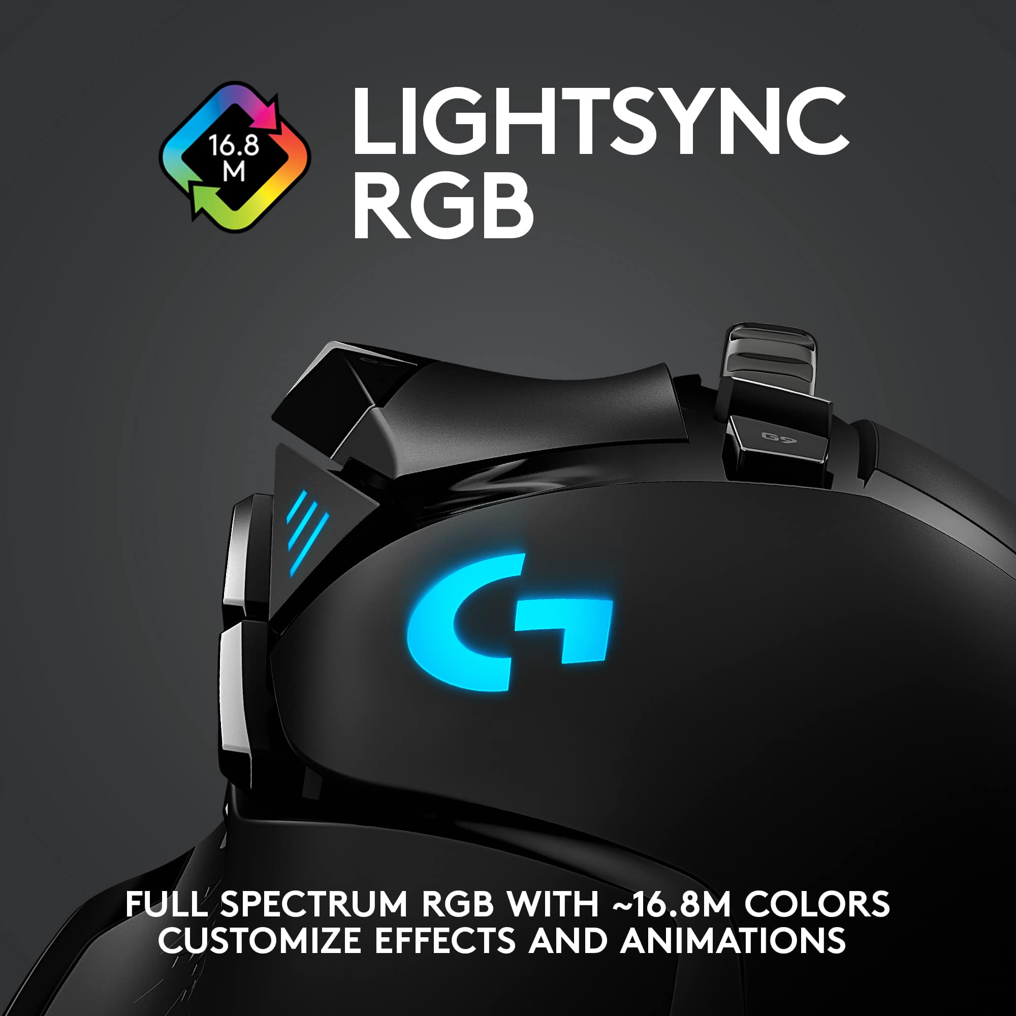 16.8 million colors full spectrum RGB with customizable effects and animations.
